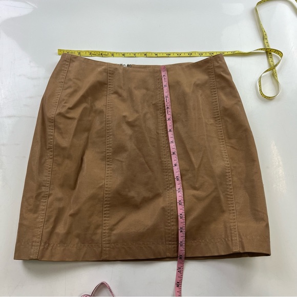 Free people women’s brown leather mini skirt US8 L27-32 - Picture 4 of 7